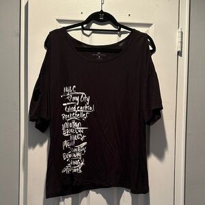 New York & Company Black City Graphic Tee